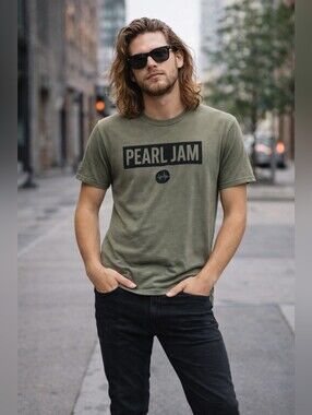 PEARL JAM GIGATON WORLD TOUR 2022 SHIRT.  SIZE  2XL  ARMY GREEN.